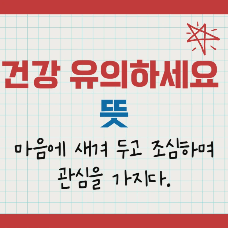 건강 유의하세요 뜻 의미 활용 예시