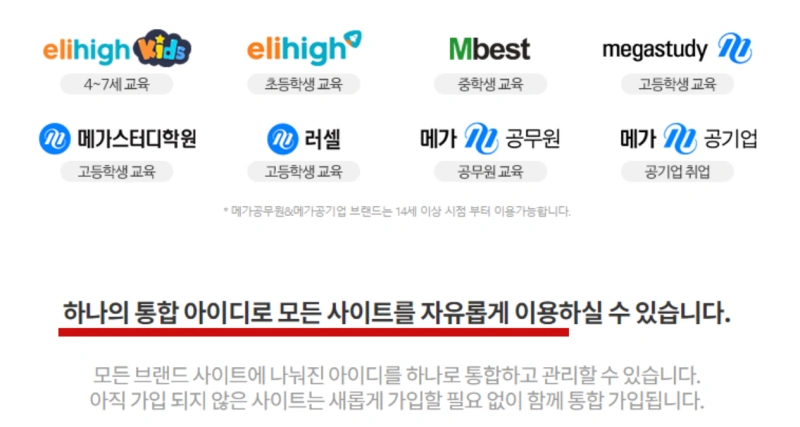 엠베스트 통합회원 서비스 사이트 모음
