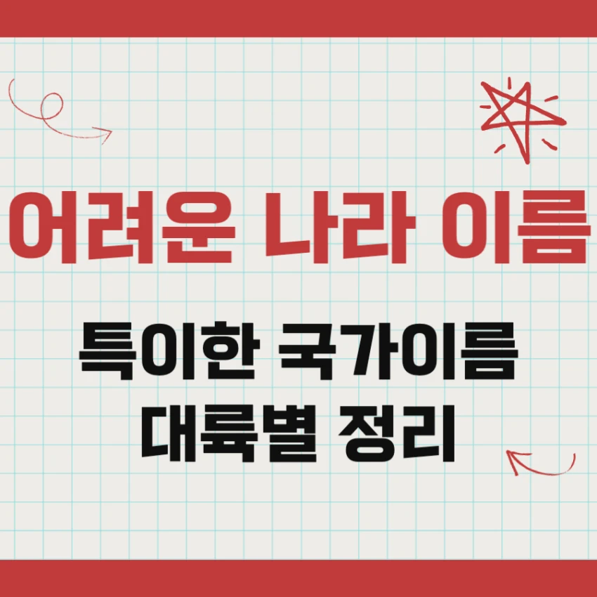 어려운 나라 이름 모음, 특이한 국가 이름 정리