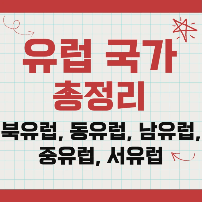 유럽 국가 이름 종류 북유럽, 동유럽, 남유럽, 중유럽, 서유럽별 국가 목록 모음