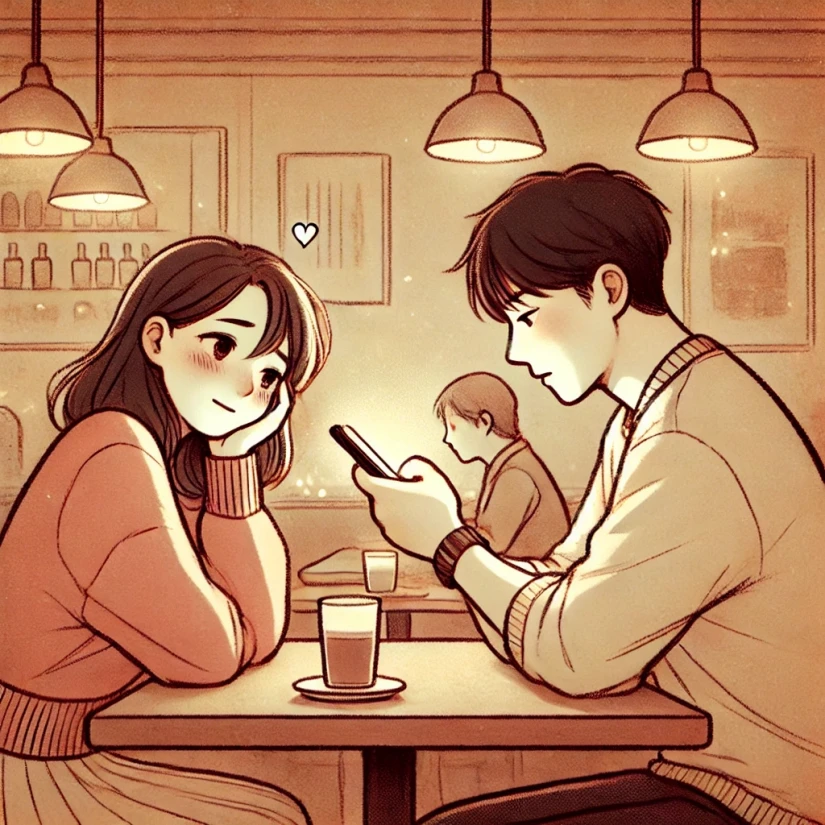 남자가 선 긋는 행동 모습
