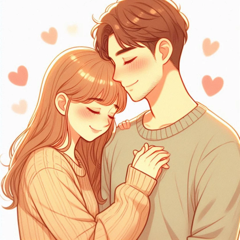여자친구와 화해하는 모습