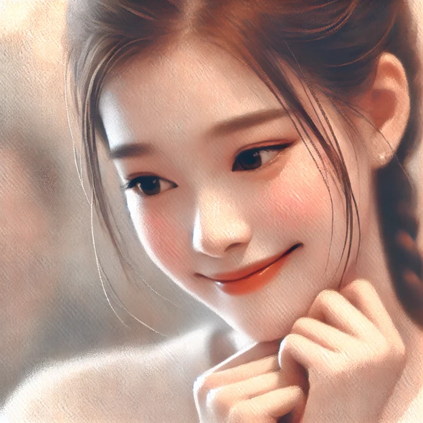 수줍어하는 여자의 표정