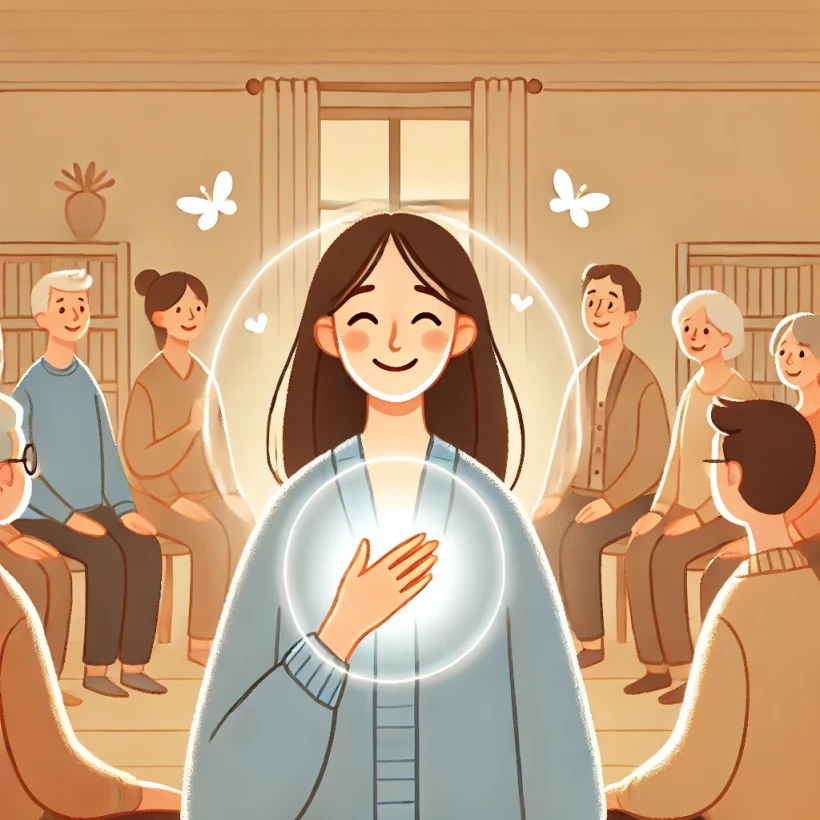 사람들에게 사랑받는 밝은 여자의 모습