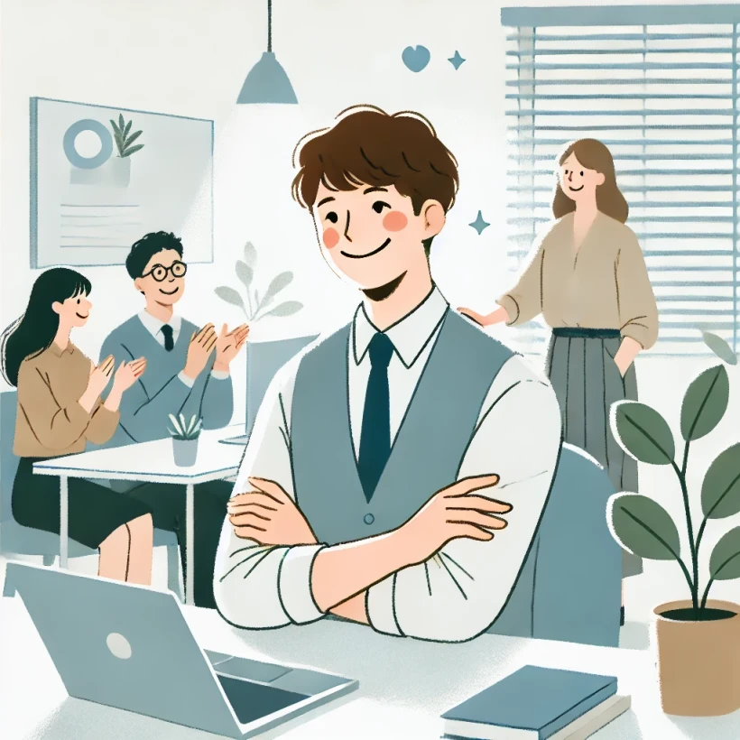 천복귀인 월주를 지내는 남자의 만족스러운 모습