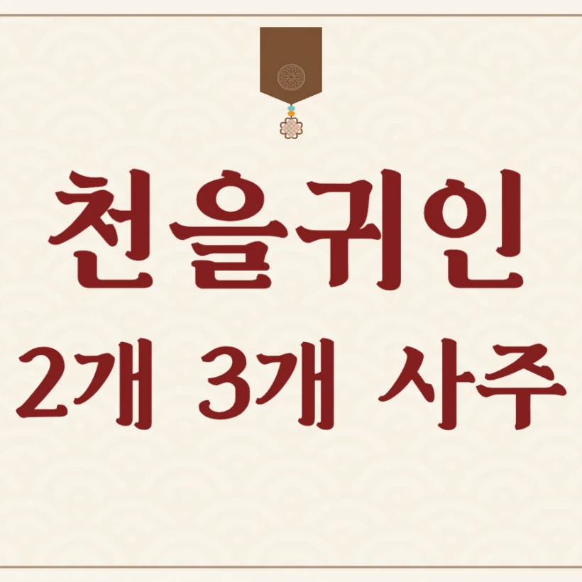 천을귀인 2개 3개 사주 특징 운세