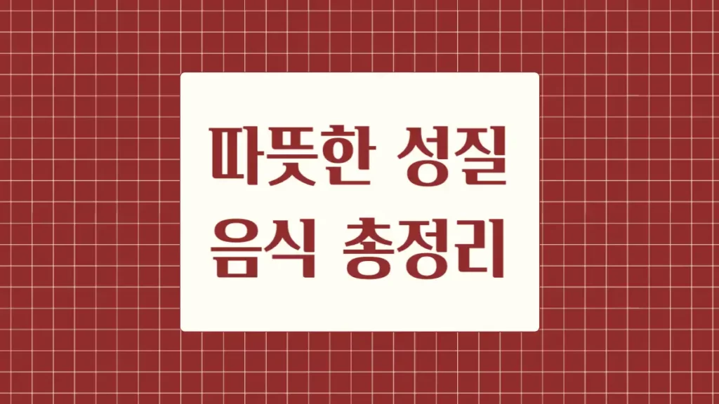 따뜻한 성질 음식 과일 차 종류 고기 채소
