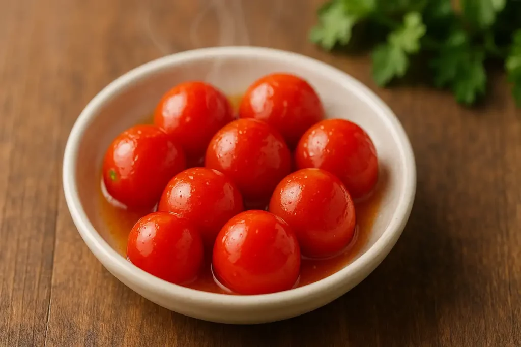 방울 토마토가 그룻에 담겨있다