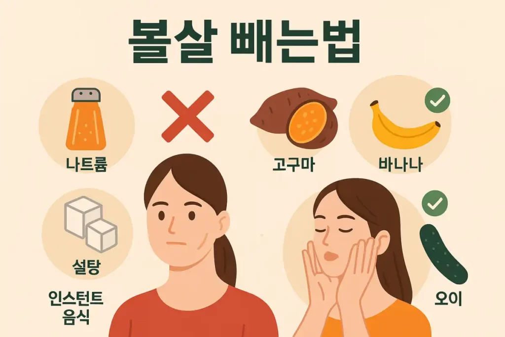 볼살 빼는 데 도움을 주는 음식과 방해가 되는 음식들