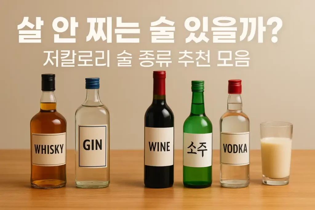 살안찌는 술 소주 위스키 진 와인 소주 보드카 하이볼
