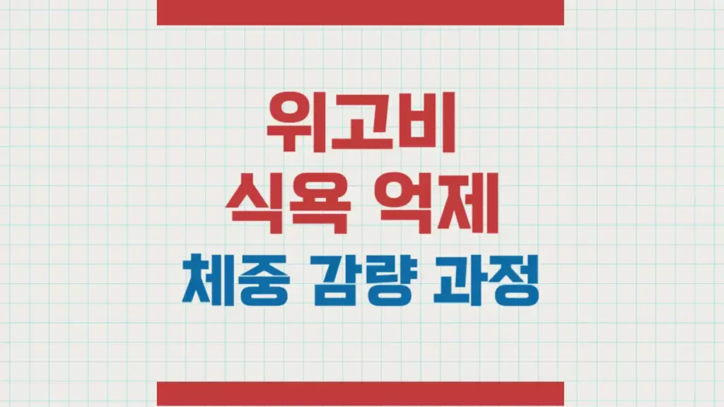 위고비 식욕 억제 체중 감량 과정