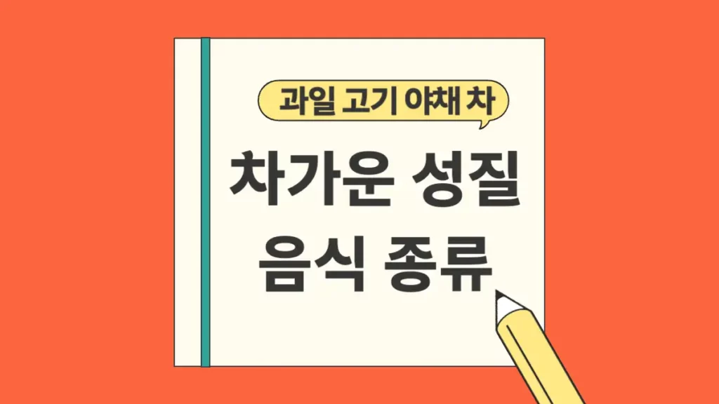 차가운 성질 음식 과일 고기 야채 차 식품