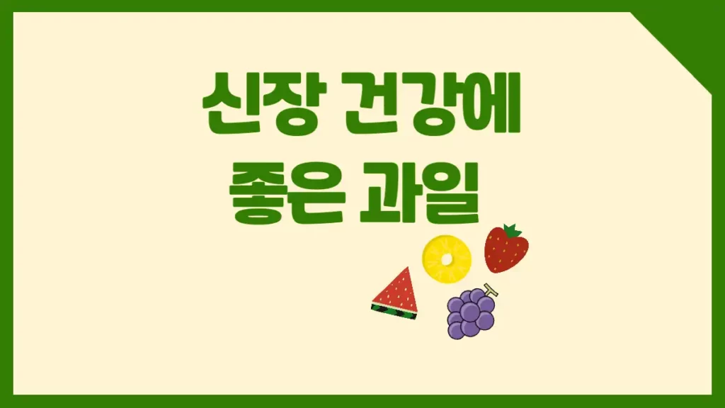 신장에 좋은 과일 콩팥 건강 먹거리