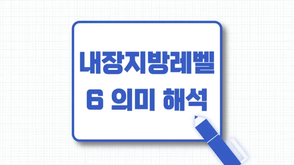 내장지방레벨 6 정상 의미 수치 해석 방법