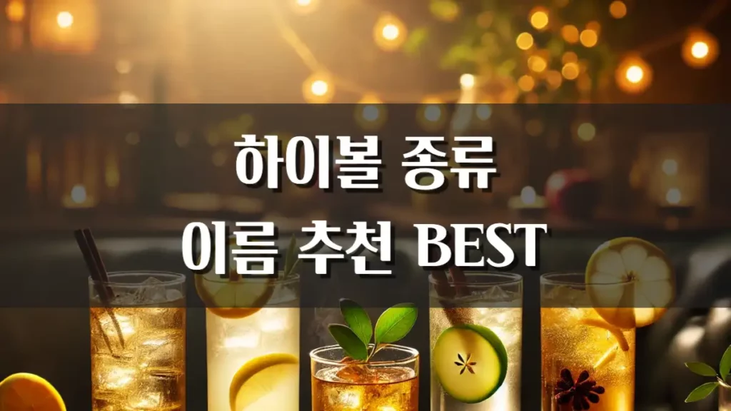 하이볼 종류 이름 추천 특징 맛